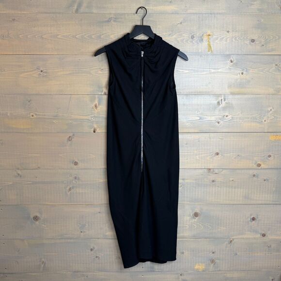 Rick Owens Glitter FW 2017 Black Viscose & Wool Blend Bonnie Dress Women's US 4 - Picture 6 of 8